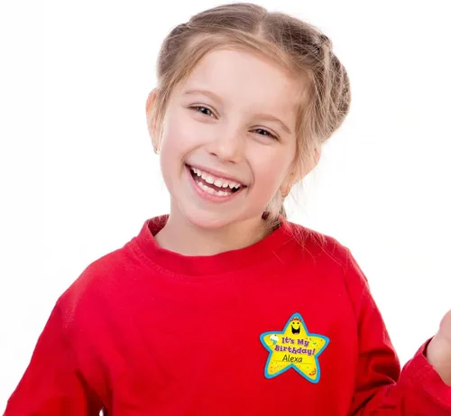 Vista 2 de Creative Teaching Press Insignias adhesivas – Estrella de Cumpleaños – 6 1/4 x 3 1/4 pulgadas – Paquete de 36