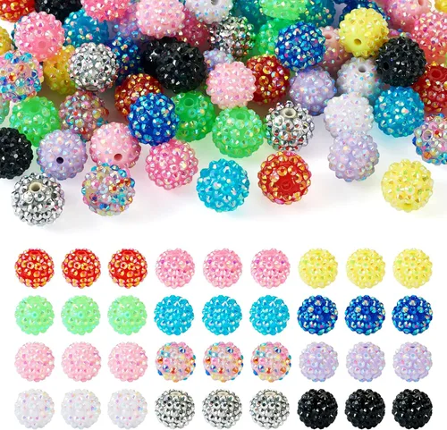 Vista 13 de 30 cuentas redondas de diamantes de imitación de 0.78 pulgadas (0.787 in) con temática deportiva, baloncesto, fútbol, béisbol, chicle grueso, Pelota