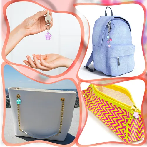 Vista 5 de Junkin Dijes de hongos luminosos de resina con dije de hongo, lindas cuentas, encantadores colgantes de joyería para pulseras, collares, aretes