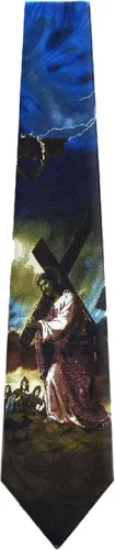 Vista 3 de BUYYOURTIES Corbatas novedosas con temática cristiana de Jesús para hombre