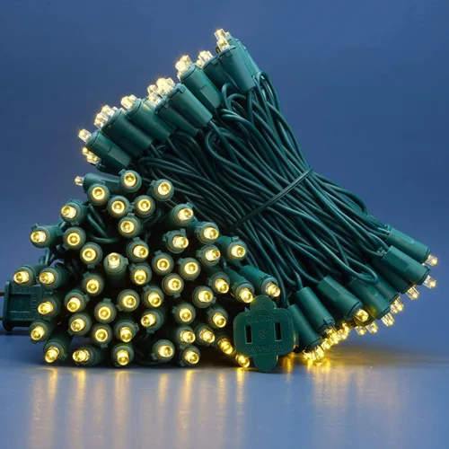 Vista 3 de 200 unidades de luces navideñas LED de ángulo amplio blanco cálido, 66 pies de cable verde, juego de luces de cadena festivas UL certificadas