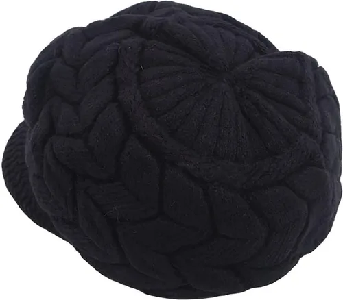 Vista 8 de Gorro de invierno para mujer, gorro de punto holgado con visera para mujeres y niñas