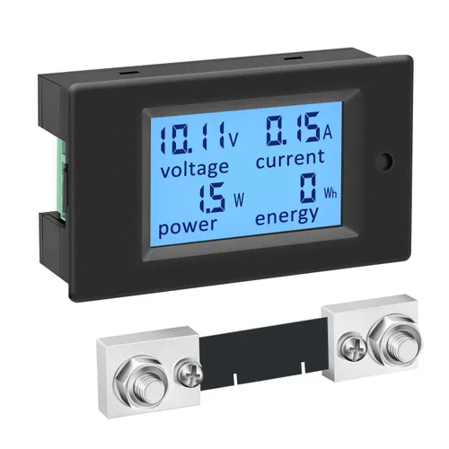 Vista 8 de Polímetro digital de DROK, DC 6.5-100 V, 100 A, medidor de voltaje, amperaje, potencia, pantalla digital LCD para medir la corriente, 1