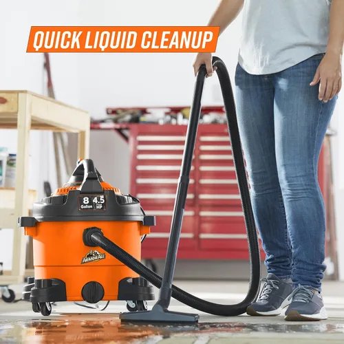 Vista 13 de Armor All VBV809 0901 - Aspiradora húmeda/seca de 8 galones y 4.5 HP con soplador desmontable, naranja
