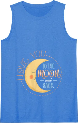 Vista 10 de Camiseta con texto en inglés "I Love You To the Moon And Back Tank Top Negro