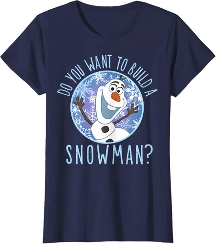 Vista 27 de Disney Camiseta Frozen Olaf con texto en inglés "Do You Want to Build A Snowman Negro