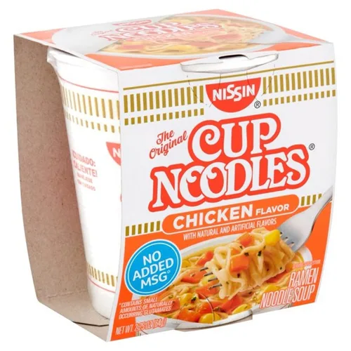 Vista 4 de Nissin Cup - Taza instantánea para sopa de fideos, 16 unidades, 4 cuencos de pollo picantes y calientes, 4 tazas de pollo, 4 cuencos de pollo Ramen