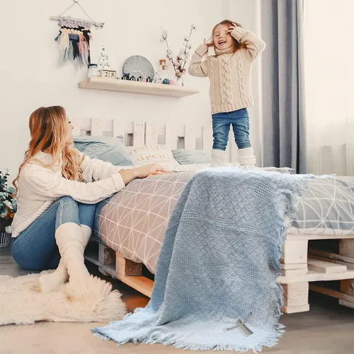 Vista 5 de Fastasticdeals Mantas de bebé bordadas personalizadas para niños y niñas Cruz plata