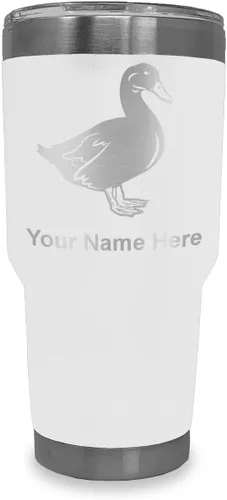 Vista 18 de LaserGram Vaso aislado al vacío de 20 onzas, pato, grabado personalizado incluido (negro) Engraved Gift for Duck Hunters, Vacuum Insulated