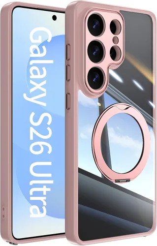 Vista 40 de 【Soporte magnético giratorio de 360°】 Funda para Google Pixel 9 【Compatible con MagSafe y Pixelsnap】 Funda con soporte de anillo 【Cristal Negro