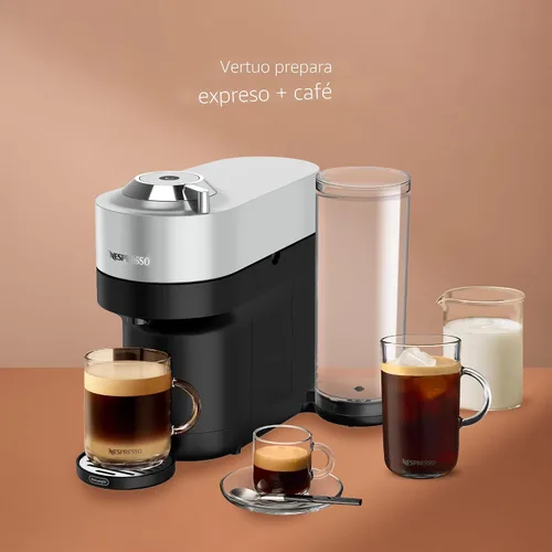 Vista 3 de Nespresso Vertuo Pop+ Deluxe de De'Longhi con Aeroccino, plateado