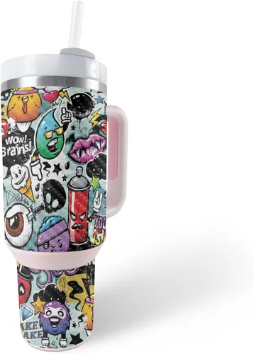 Vista 24 de MightySkins Skin - Vaso de vinilo compatible con Stanley The Quencher H2.0 FlowState de 40 onzas – Puppy Fall Funda protectora de vinilo duradera