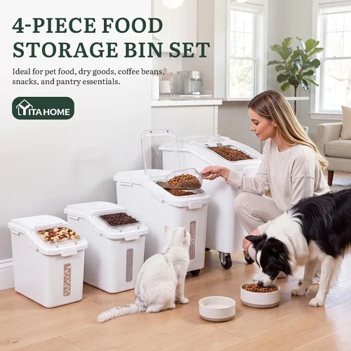 Vista 4 de YITAHOME Contenedor de almacenamiento de alimentos de 4 piezas y Transparente
