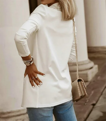 Vista 4 de Andongnywell - Blazer casual para mujer, con frente abierto, manga larga, para trabajo, oficina, chaqueta de traje