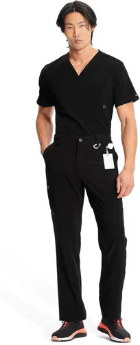 Vista 3 de Cherokee Infinity Hombre Scrubs Pantalón Fly Front CK200A Negro