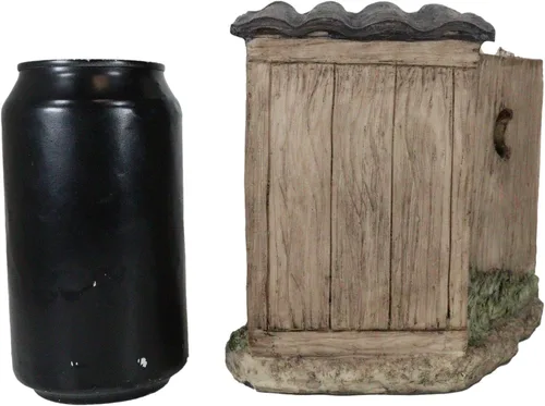 Vista 8 de Ebros Gift 'Gotcha!' Rústica Vida Silvestre Caza Ciervo con Rifle Capturando a un Cazador Conmocionado Leyendo Periódico en Cabaña Outhouse Figurita