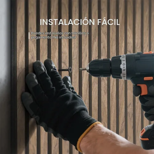 Vista 4 de Paneles de madera para pared, panel de listones de madera insonorizado y acústico para decoración interior, paneles absorbentes de sonido