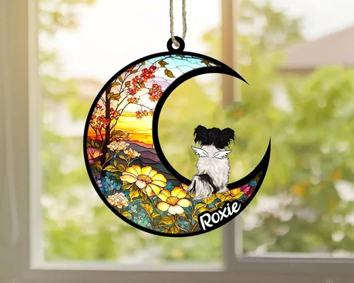 Vista 703 de LOVELYPOD Adorno de Navidad personalizado para perro Basset Hound (marrón) Basset Hound (marrón) adorno para atrapasoles de perro, razas de perros