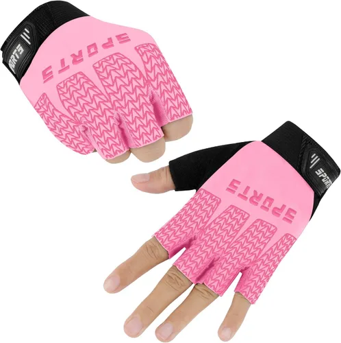 Vista 2 de Kids Fingerless Sport Cycling Glove, Non-Slip Toddler Half Finger Fishing Gloves for Child Climbing Riding Biking Outdoor Sports