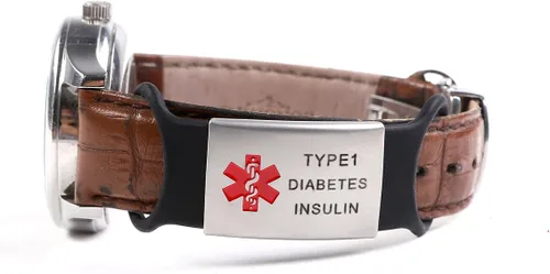 Vista 2 de Etiqueta de identificación médica personalizada de acero inoxidable para banda de reloj - Etiqueta de identificación deportiva - Grabado gratuito