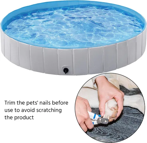 Vista 8 de YAHEETECH Plástico Plegable Duro, Gran bañera para perros, piscina colapsable, para Perros, Bañera para Mascotas, Perros, Gatos