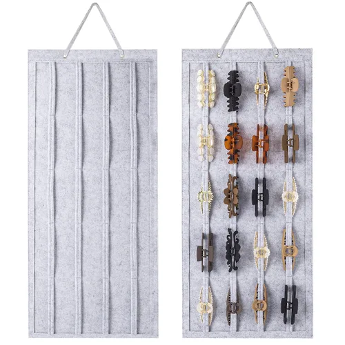 Vista 9 de SMUK Organizador de pinzas para mujeres, soporte colgante para pinzas de pelo para niñas, soporte de almacenamiento para horquillas de arcoíris