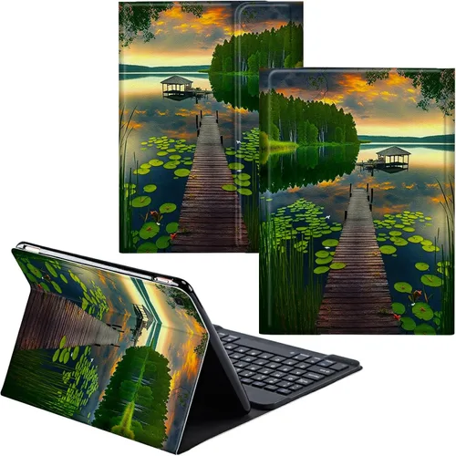 Vista 70 de Para Samsung Galaxy Tab S6 Lite Funda 2022/2020 Teclado Inalámbrico Desmontable Y Cubierta De Soporte De Cuero PU Funda Protectora Para Samsung
