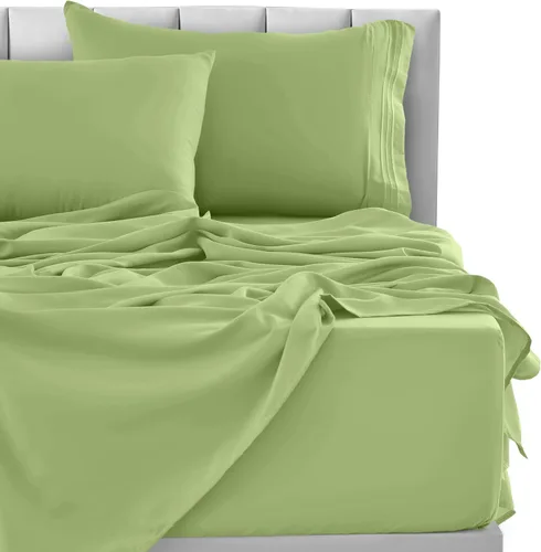 Vista 230 de LUX Décor - Juego de sábanas Twin de microfibra ultrasuave de 3 piezas con sábana encimera, sábana bajera de 16 pulgadas de profundidad y funda