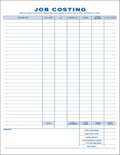 Vista 2 de Factura de trabajo, 2 copias (duplicadas), 8.5 x 11 pulgadas, personalizada gratis (100 formularios)