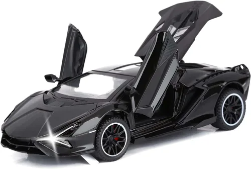 Vista 10 de SASBSC Coches de juguete Lamb para niños Sian Modelo de coche de metal fundido a presión con luz y sonido Fkp3 Coche de juguete tirando hacia atrás