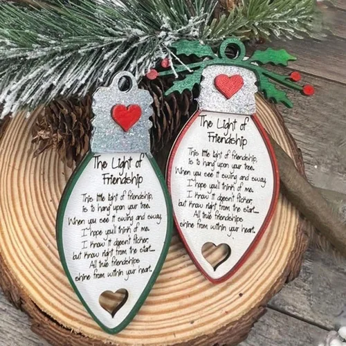 Vista 9 de Adornos de Navidad de la amistad para decoración del árbol de Navidad, regalo para amigos, mejores amigas y mejores amigas, diseño único