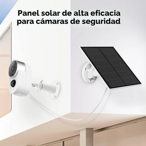 Vista 4 de Panel solar de 5 W para cámara de seguridad, panel solar USB para cámara de batería recargable DC 5 V para exteriores, paneles solares con puerto