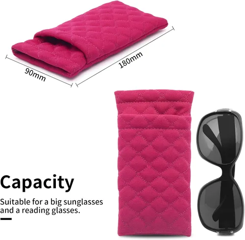 Vista 3 de Face Shadow Estuche doble para gafas de sol, funda suave para gafas de sol con paño de limpieza