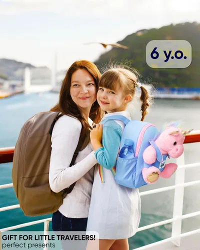 Vista 9 de Naturally KIDS Juguetes de unicornio rosa, regalos para niñas de 3 años, regalos de cumpleaños para niñas de 2 años, mochila de unicornio para niños