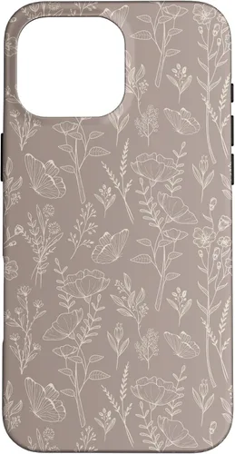 Vista 19 de Butterfly Meadow - Carcasa para iPhone 16, diseño botánico de flores silvestres