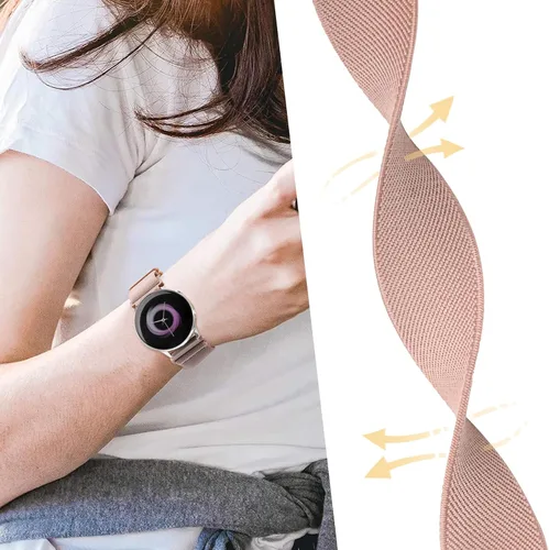 Vista 5 de Sunnyson, 6 bandas elásticas de nylon compatibles con Samsung Galaxy Watch 7/6/5/4 de 40 mm y 44 mm, correa de bucle elástico suave de 20 mm