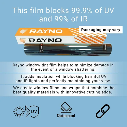 Vista 3 de Rayno Película retráctil con bloqueo UV para ventana, para el hogar y el automóvil, control de calor y protección, aislamiento de parabrisas