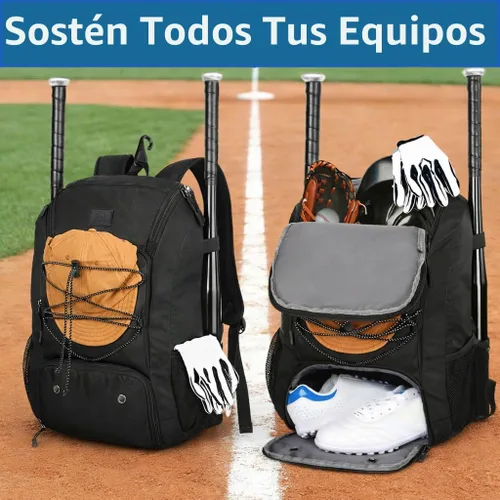 Vista 3 de MATEIN Mochila de Béisbol, Bolsa de Bate de Sóftbol con Compartimento para Zapatos para Jóvenes, Niños y Adultos, Bolsa de Béisbol Ligera con Gancho