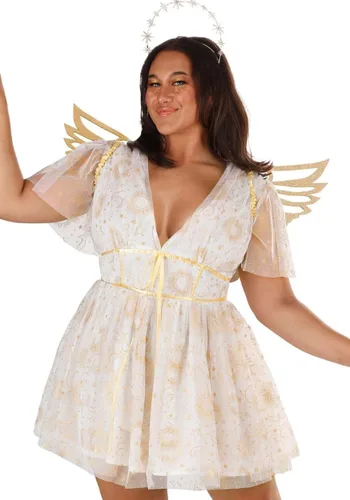 Vista 7 de Disfraz de Ángel Estrella Dorada Talla Plus para Mujer Multicolor