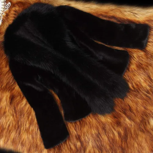 Vista 2 de Abrigos de piel sintética de invierno para mujer, chaqueta de boda sólida para novia, chal cruzado, cálido y suave frente abierto