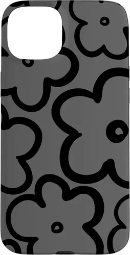 Vista 9 de Cute Flower Pattern Wildflower Charcoal Grey Black Floral Case for iPhone 17