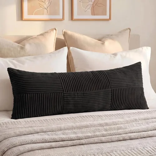 Vista 93 de Fancy Homi Juego de 1 funda de cojín cuadrada negra decorativa de 14 x 14 pulgadas para sala de estar, dormitorio, sofá cama, sofá, cama, funda