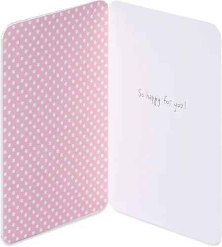 Vista 2 de American Greetings Nueva tarjeta de bebé niña (oso con globo)
