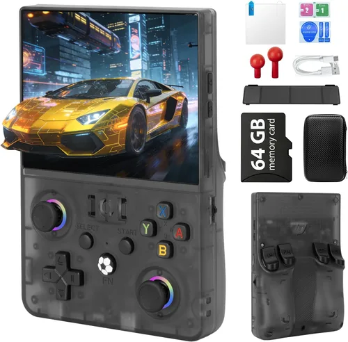 Vista 16 de Consola de videojuegos retro RF45V, compatible con más de 18000 juegos clásicos, tarjeta TF de 64 G, consola portátil con pantalla de 4.5 pulgadas