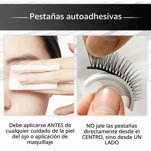 Vista 4 de Pestañas autoadhesivas reutilizables, no necesita pegamento ni delineador de ojos, fáciles de aplicar, pestañas postizas estables y antideslizantes