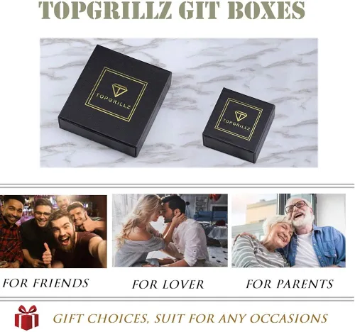 Vista 4 de Topgrillz - Cadena de eslabones cubanos miami para hombre 0787pulgadas 6 veces chapado en oro de 14 quilates circonita cúbica con caja con broche