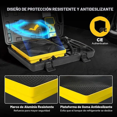 Vista 5 de Báscula de refrigerante 110 libras HVAC Freon Scale Pantalla LCD Ultra-Grande Escala de carga electrónica de refrigerante de alta precisión