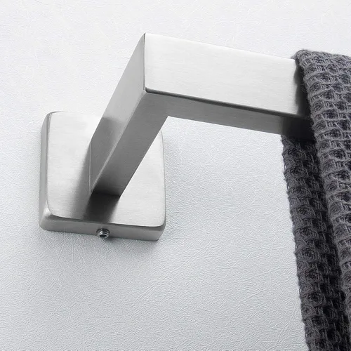 Vista 6 de NearMoon Barra para Toallas, Accesorios de Baño de Acero Inoxidable Cuadrado Engrosado Premium, Estante para Toallas de Ducha para Baño, Soporte