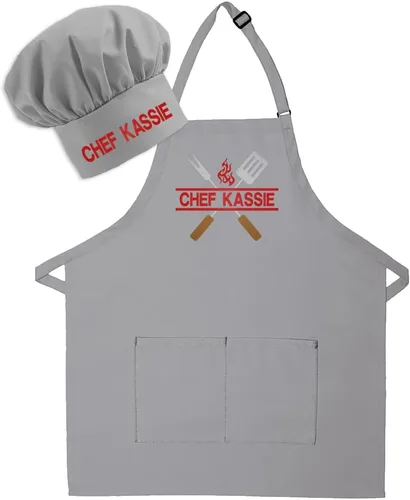 Vista 12 de Delantal bordado personalizado para adultos, hecho en los Estados Unidos, para hombres, mujeres, día del padre, cocina, barbacoa, parrilla, regalo