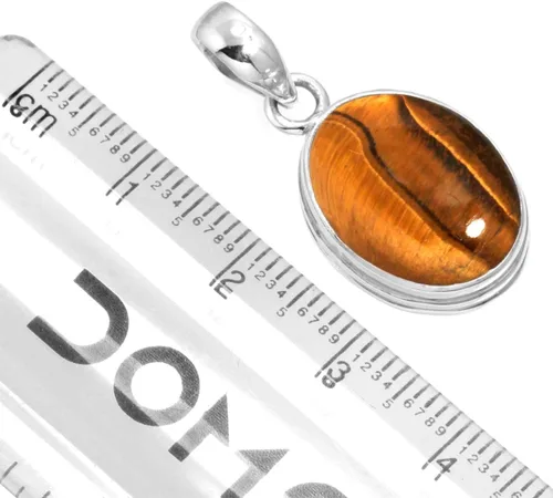 Vista 2 de JEWELOPORIUM Colgante hecho a mano de plata de ley 925 para mujer, 12 x 16, piedra preciosa ovalada, joyería de moda para regalo (99541_P)